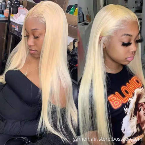 613 Blonde Color 13x4 Closure Transparent Lace Front Wig 150% High Quality Remy Human Hair PrePlucked With Baby Wholesale Vendor